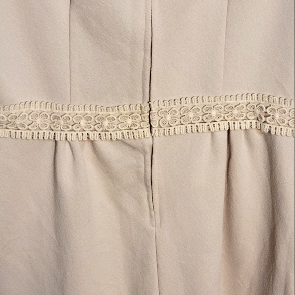 VINTAGE SEARS FASHIONS Cream Shift Dress with Crochet Detail - Picture 8 of 12